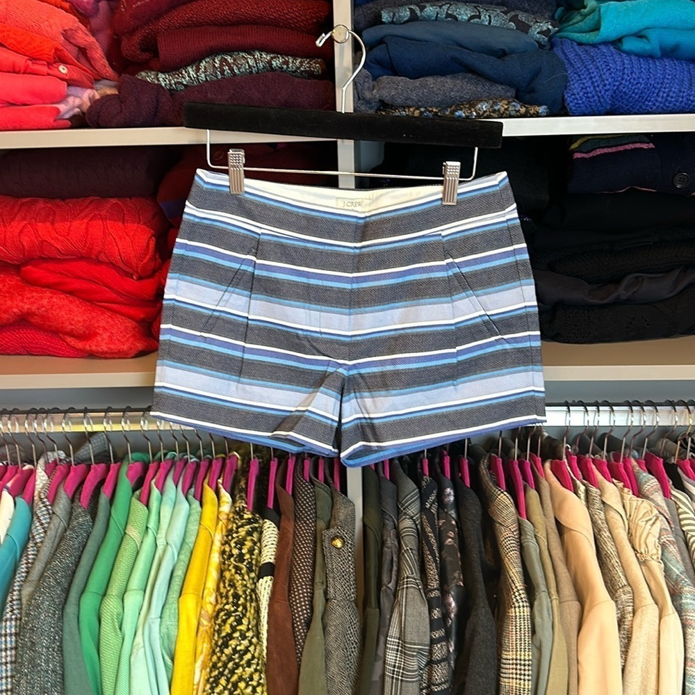 J Crew blue/white/gray striped shorts size 0​